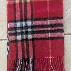 Edinburgh Tartan Plaid Scarf 100% Lambswool, Red Fringe, Unisex